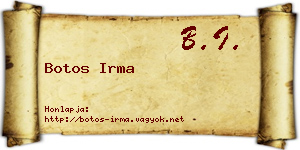 Botos Irma névjegykártya