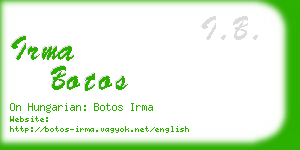irma botos business card
